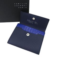【新品未使用】カミーユフォルネ Camille Fournet 現行 21.02 VERSO アリゲーター コインケース コンパクト 財布 マリーン 定価8.2万 47330