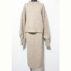 美品 BEAUTY&YOUTH ビューティーアンドユース ユナイテッドアローズ キャメルブレンドニット スカート セットアップ サイズS ブラウン レディース 古着 中古 USED