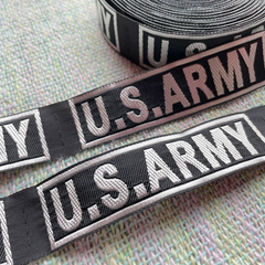 刺繍タグ　10枚セット　US ARMY　黒色