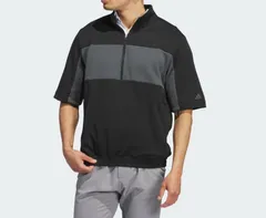 ★アディダス adidas ゴルフ GOLF 新品 メンズ 半袖 ハーフジップ プルオーバー ジャケット Mサイズ 黒灰[IW1395-M] 二 壱★QWER★