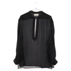 SAINT LAURENT PARIS (サンローランパリ) 20SS シルク シアー 長袖シャツ ブラック 599292 Y1A29のサムネイル