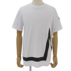 【本物保証】 超美品 モンクレール MONCLER Mモチーフ Tシャツ Sサイズ メンズ コットン ホワイト ブラック ロゴ プリント 夏 サマー