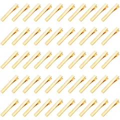 【クーポン有】ヘアピン 髪留め DIY パーツ ハンドメイド 金具 ヘアアクセサリー 土台 デコ素材 クリップ 大人 ヘアクリップ 業務用 50個入り 手芸用品 サムコス (ゴールド約5.5cm)