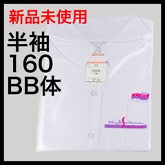 【新品】160cmBB体半袖 ハトサクラ 角えり スクールブラウス フラットカラー ベタ衿ブラウス