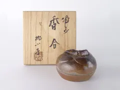 茶道具　備前焼　木村桃山作　茶入　袱紗付　共箱　V　R7875 茶道具 備前焼 木村桃山作 茶入 袱紗付 共箱 V R7875 茶道具
