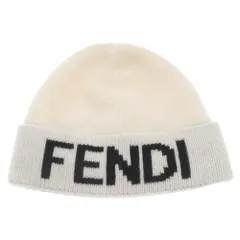 FENDI (フェンディ) Logo Beanie ロゴビーニー ニットキャップ ニット帽 FXQ056 AI4F ホワイトのサムネイル