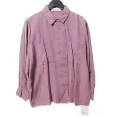 未使用 QUWAGI クワギ 20SS リネンワークシャツ QWG20SS008A LINEN WORK SHIRTS 長袖シャツ 日本製 レディース パープル 36 27109230