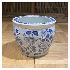 水鉢 藍花 Φ30cm 和モダン ガーデン メダカ鉢 睡蓮鉢 661-591 水鉢 藍花 Φ40cm 和モダン 13号 メダカ鉢 睡蓮鉢 661-590 - メルカリ