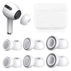 Ren He イヤーピース AirPods Pro 第1/2世代対応 6ペア [S/M/Lサイズ各2ペア] 交換用 シリコン イヤーチップ ノイズキャンセル 遮音性 滑り止め 柔らかい 耳垢ガード フィット感 脱落防止 エアーポッズ プロ用 替え