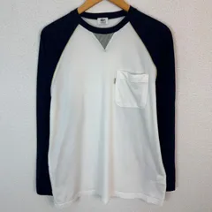 LACOSTE ラコステ ラグランロングTシャツ 長袖 バイカラー ホワイト ネイビー メンズ 古着 アメカジのサムネイル