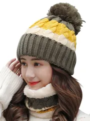 【新着商品】秋冬 厚手 裏ボア 2点セット レディース ネックウォーマー ニット帽 [Ressh.N]