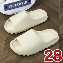 高品質イージー スライドサンダル スリッポン ホワイト ボーン 厚底 28