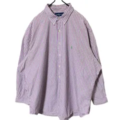 ストライプ パープル ボタンダウン 2XL ラルフローレン シャツ メンズ 長袖