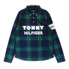 サイズ：L TOMMY HILFIGER GOLF トミー ヒルフィガーゴルフ  長袖ポロシャツ チェック ネイビー系 [240101516357] ゴルフウェア レディース ストスト