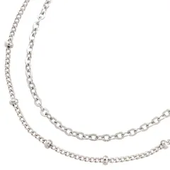 ミニボール シンプル チェーン 2連 アンクレット レディース a0001