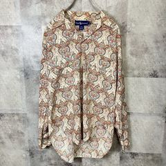 ラルフローレン 長袖シャツ 開襟シャツ オープンカラー 総柄 ペイズリー柄 フィッシュテール マルチカラー Mサイズ相当 ★お値段交渉を受け付けます