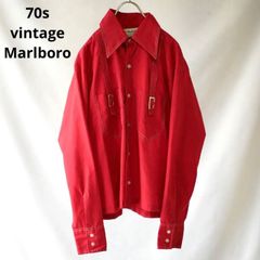 70s vintage Marlboro マルボロ　ベルト付き　デザインシャツ　古着　ビンテージ　70年代