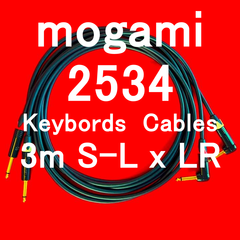mogami 2534  KEYBORD用途に最適!! TS標準フォン S ⇔ L 3m x 2 LR Neutrik Gold Plated Plug
