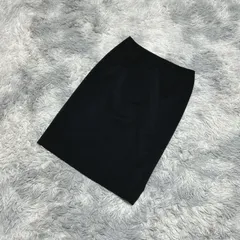 □【美品】ひざ丈スカート【61-89】オフィス  一点もの  レディース  黒系  ブラック  【送料無料】のサムネイル