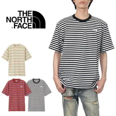 【M〜L】【新品】ノースフェイス ボーダー Tシャツ メンズ レディース THE NORTH FACE 半袖Tシャツ ショートスリーブ マルチボーダーティー ロゴ 綿１００ オシャレ 大きいサイズ ブランド 黒 ベージュ 赤 M L NT32455