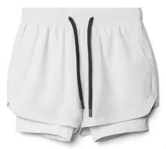 [アスペルシオ] タイトフィット ショートパンツ ポケット付き 短め フィットネスパンツ メンズ アウトドア スポーツ ファッション 短パン メッシュ ジムウェア ヨガ ドライ ジム リゾート フェス 短い トレーニング ハーフパ [アンバーホワイト] [M]