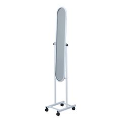 【新着商品】Belca(ベルカ) スタンドミラー キャスター付き 幅30×奥行37.5×高さ157cm ホワイト 姿見 全身鏡 自立 角度調整可能 化粧鏡 DI-KSM