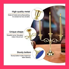 【スタッフおすすめ！】Yosoo 3本立て キャンドルスタンド キャンドルホルダー 灯燭台 蝋燭立て アンティーク 雰囲気作り インテリア パーティ 記念日 クリスマス などに (シルバー)