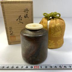 肩衝茶入 宮川香雲作 仕覆付（糸屋通風） 茶道具 共箱 肩衝茶入 宮川香雲作 仕覆付（糸屋通風） 茶道具 共箱 - メルカリ