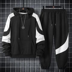 上下セット メンズ セットアップ パーカー ロングパンツ 2点セット 切り替え おしゃれ カジュアル 春服 春物 長袖パーカー スウェットパン