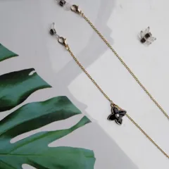 591モノグラム黒リバーシブル四つ葉 3wayマスク眼鏡チェーン他  ゴム予備付