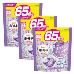 【超特価！】ボールドジェルボール4D 心やすらぐﾎﾜｲﾄﾗﾍﾞﾝﾀﾞｰ&ｼﾞｬｽﾐﾝの香り 詰替 メガジャンボ　65個入り×3袋