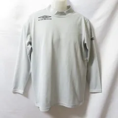 古着 メンズS-M UMBRO/アンブロ インナーシャツ 長袖 ハイネック サッカー フットサル グレー/ブラック UBA7749 fg4372