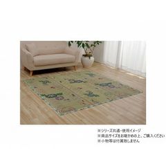 国産い草ラグ 右京 ベージュ 191×191cm 裏貼りなし 和モダン 日本製