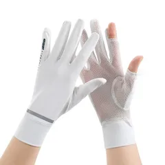 uvカット 手袋  レディース 運転用手袋 夏用 2本指だし グローブ UPF50+ 日焼け防止 レディース 手袋 薄手 手袋 通気速乾 メッシュ素材 スマホ対応 uvグローブ スポーツ 自転車 ランニング cyst04