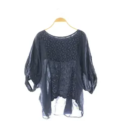パドカレ pas de calais ドルマンシャツ 七分袖 レース切替 36 紺 ネイビー /MI ■OSのサムネイル