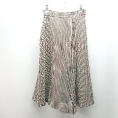 ◇ PROPORTION BODY DRESSING 千鳥柄 ボタン ロング丈 フレア スカート サイズ38 ブラウン/ホワイト レディース E  【1310050009137】