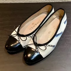 Vtg CHANEL WHITE LEATHER CC LOGO BALLET HEELS 35 | eBay