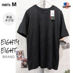 M■新品タグ付■インポート Tシャツ■EIGHTY EIGHT  BRAND■Los Angeles 総刺繍■ブラック