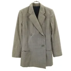 HELMUT LANG ヘルムートラング ウールブレンド テーラードジャケット 4 グレー レディース 古着のサムネイル