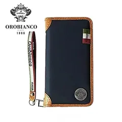 Orobianco オロビアンコ iPhone X/XS 手帳型 ケース カバー Navy ネイビー ストラップ付属 スタンド機能 カードポケット(RS8C043L)のサムネイル