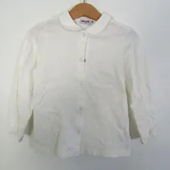 ミキハウス 長袖シャツ トップス ブラウス 丸襟 キッズ 女の子用 110サイズ ホワイト MIKIHOUSE 【中古】
