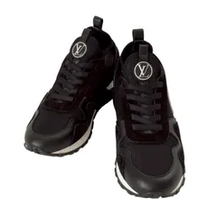 LOUIS VUITTON ルイヴィトン インヒールローカットスニーカー 黒 ブラック 1A9ER5 ランアウェイライン LVサークルロゴ レディース サイズ38 24.5cm