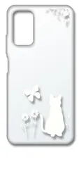 【新品未使用】Redmi 9T シャオミ クリア ハードケース (白ねこ) 白ねこ 音符 ピアノ アニマル cl-red9t-02