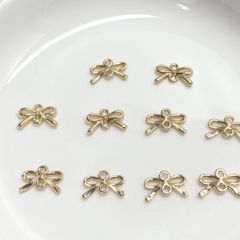 【10個】リボンチャーム　2カン　ゴールド