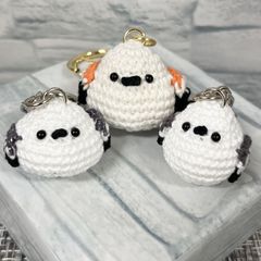 ハンドメイド　シマエナガ　チャーム　3点セット