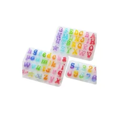 Ever garden 【3枚セット】アルファベット シリコンモールド レジン アクセサリー トレカ デコ パーツ イヤリング ピアス キーホルダー シャカシャカ シリコン モールド キャンドル アロマストーン 石膏 手作り 樹脂 粘土 シリコン型 型 キ 0