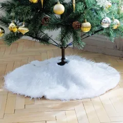 【数量限定】雪仕様 オーナメント 円形 土台隠し 飾り ツリー 【ツリーを土台から華やかに！】 100㎝ (78㎝ 78㎝ 脚隠し 目隠し ホワイト) 装飾 クリスマス クリスマスツリースカート