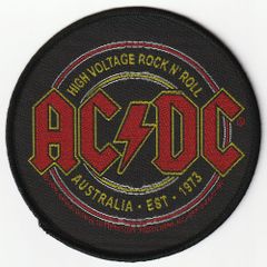 オフィシャル バンドワッペン AC/DC High Voltage Rock N Roll ブラック 黒