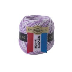 新品 オリムパス製絲 金票 ボカシ レース糸 #40 Col.62 パープル系 10g 約89m OLY-10G-62