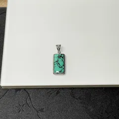 上品 EU製 ★ターコイズ トルコ石・ペンダント★アクセサリー 天然石B きれいめ 約19.1*9.3*3.5mm ZB8843